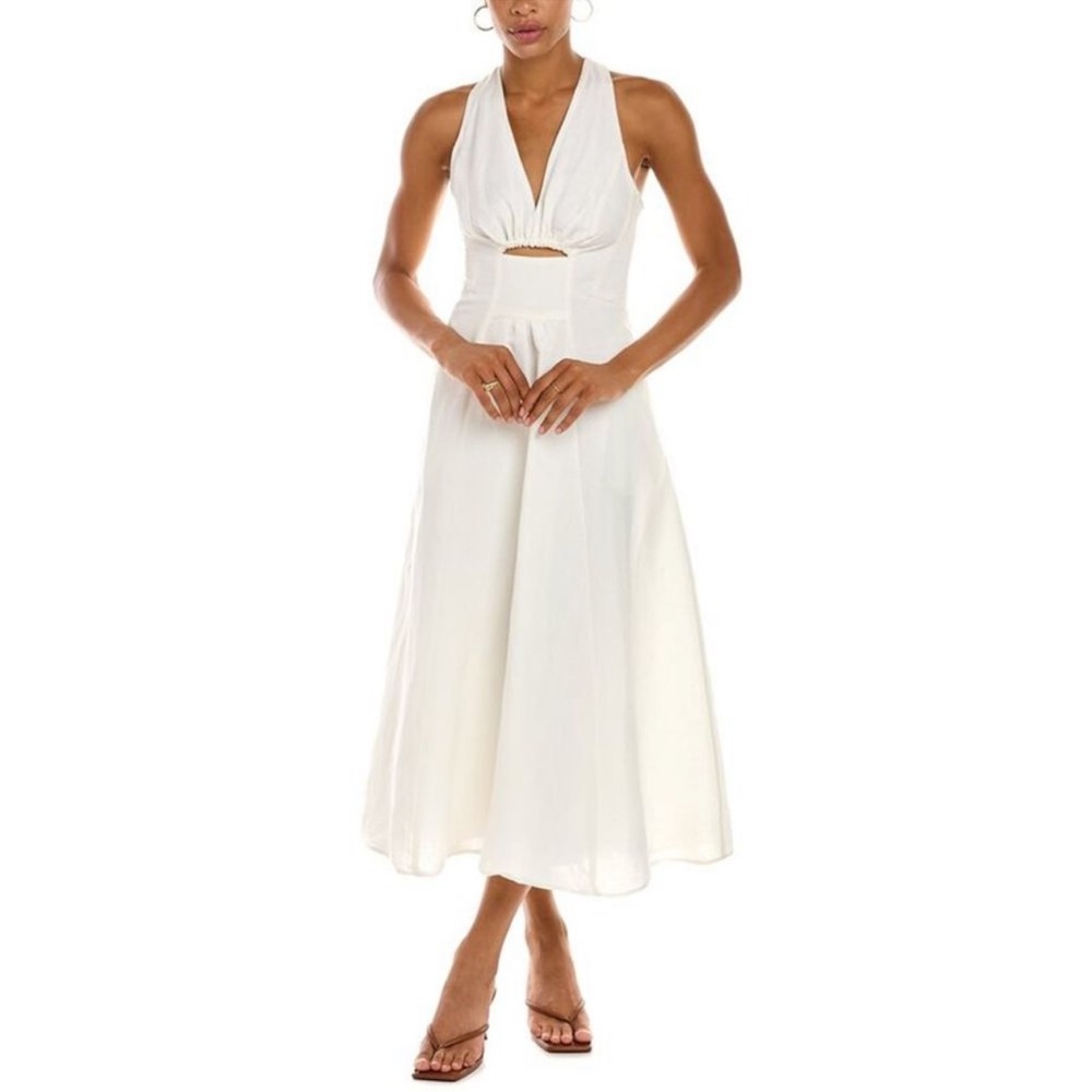 C/Meo Collective New Direction Linen-Blend Midi Dress NWT Size：XXS